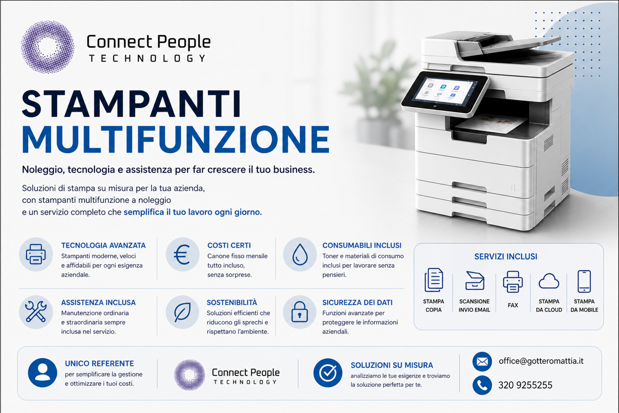 STAMPANTI MUTIFUNZIONE, NOLEGGIO STAMPANTI, ASSISTENZA